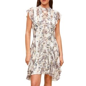 ALL SAINTS NWOT Floral Ruffle Skeleton Mini Dress Size 6 US